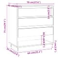 vidaXL Komoda vysoký lesk biela 70x41x75 cm spracované drevo