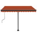 vidaXL Automatická markíza s LED a senzorom 300x250 cm oranžovo-hnedá