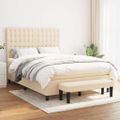 vidaXL Boxspring posteľ s matracom krémový 140x190 cm látka