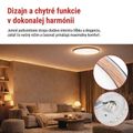 LED nástenné svietidlo ILVI, kruhové 30 W, stmievanie + CCT, čierna + drevo