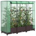 vidaXL Záhon s krytom na skleník ratanový vzhľad 120x40x123 cm