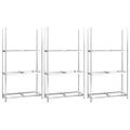 vidaXL 3-posch. stojany na pneumatiky 3ks strieborné 110x40x200cm oceľ