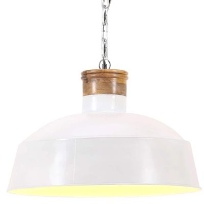 vidaXL Industriálna závesná lampa 42 cm, biela E27