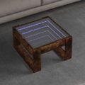 vidaXL Konferenčný stolík s nekonečnými LED dymový dub 50x53x30 cm