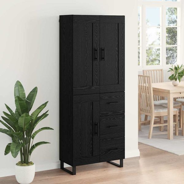 vidaXL Highboard 2 ks Čierny dub 69,5 x 34 x 180 cm