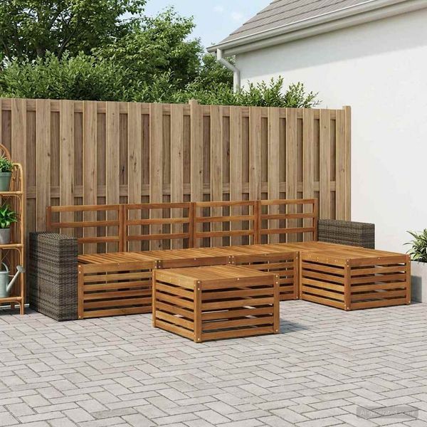 vidaXL Záhradná súprava gaučov 6 pcs Prírodná