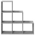 vidaXL Knižnica 3-poschodová sivá sonoma 99x29x99 cm kompozitné drevo