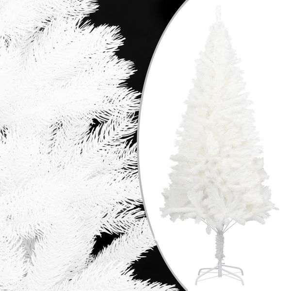 vidaXL Umelý vianočný stromček, realistické ihličie, biely 150 cm