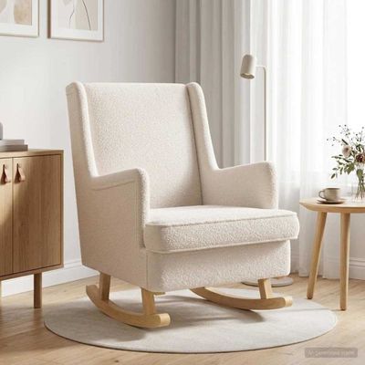 vidaXL Hojdacie kreslo Krémová 62 x 80 x 85 cm Bouclé