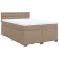 vidaXL Boxspring posteľ s matracom kapučínová 140x190 cm umelá koža