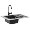 vidaXL Drez 80% Kvárc a 20% Živica 670 x 460 mm Čierna