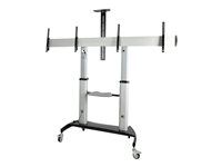 Rolling TV Stand (STNDMTVDUO) - Vozík - pre 2 zakrivené / ploché panely - hliník, oceľ - veľkosť obrazovky: 37"-60"