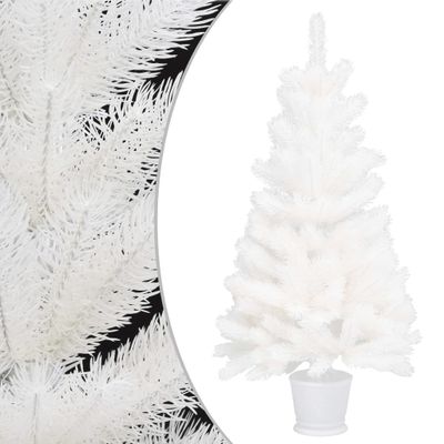 vidaXL Umelý vianočný stromček, realistické ihličie, biely 90 cm