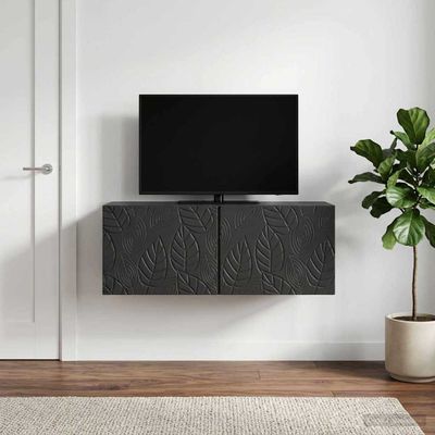 vidaXL Nástenná TV skrinka 78,5 x 31 cm Čierna Kompozitné drevo