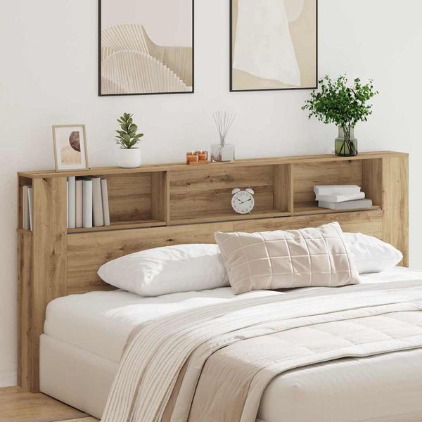 vidaXL Čelo postele skrinka Remeselný dub 220 x 18,5 x 102,5 cm