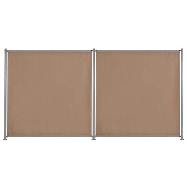 vidaXL Plotový panel 2 ks látkový 360x180 cm sivo-hmedý