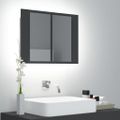 vidaXL LED kúpeľňová zrkadlová skrinka sivá 60x12x45 cm akryl