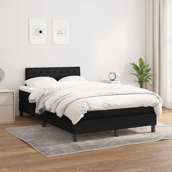 vidaXL Boxspring posteľ s matracom čierny 120x200 cm látka