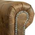 vidaXL Pohovka Chesterfield, 3-miestna, umelá koža, hnedá