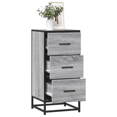 vidaXL Komoda sivá sonoma 35,5x35x76 cm kompozitné drevo a kov