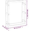 vidaXL Stojan na palivové drevo čierny 80x25x100 cm masívna borovica