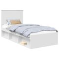 vidaXL Rám postele Biela 90 x 200 cm Masívne borovicové drevo
