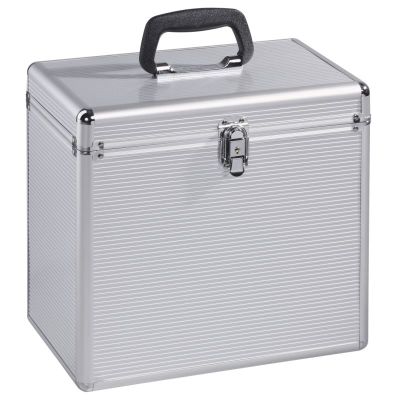 HAMA Hard case, kufrík na 50ks platní, strieborný