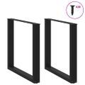 vidaXL Nohy k jedálenskému stolu v tvare U, 2 ks, čierne, 80 x (72-73) cm, oceľové