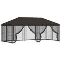 vidaXL Altánok so stenami 6 x 3 m Antracitová Polyester a oceľ 190 gsm