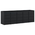 vidaXL Úložisko na 5 košov Wheelie Čierna 340 x 77,5 x 121,5 cm