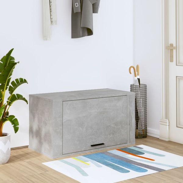 vidaXL Nástenný botník betónovosivý 70x35x38 cm spracované drevo