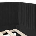 vidaXL Rohový rám postele s čelnou doskou Čierna 90 cm x 200 cm Zamat