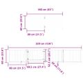 vidaXL Brána pre psa s dverami sklad. 8 panelov 640 cm topoľové drevo
