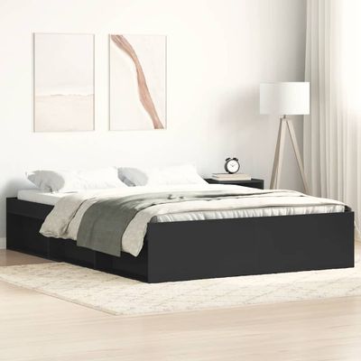 vidaXL Rám postele čierny 150x200 cm king size