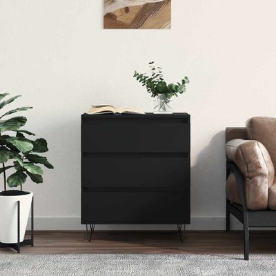 vidaXL Komoda čierna 60x35x70 cm spracované drevo