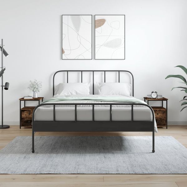 vidaXL Nočné stolíky 2 ks dymový dub 34x35,5x50 cm kompozitné drevo