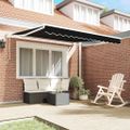 vidaXL Sklopná markíza Čierna 350 x 250 cm Polyester a kov