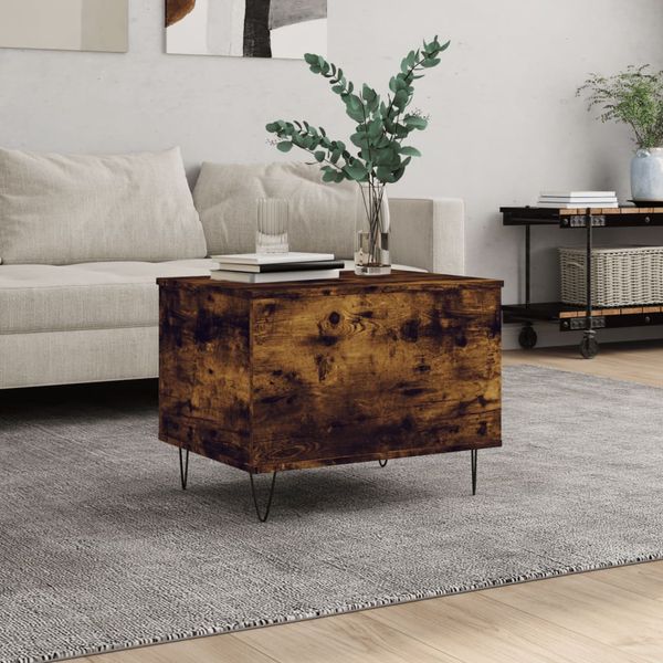 vidaXL Konferenčný stolík dymový dub 60x44,5x45 cm spracované drevo
