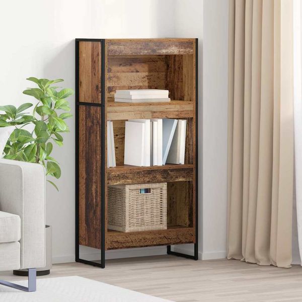 vidaXL Knižnica Staré drevo 60 x 30 x 121 cm Kompozitné drevo