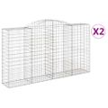 vidaXL Oblúkové gabiónové koše 2ks 300x50x160/180cm pozinkované železo