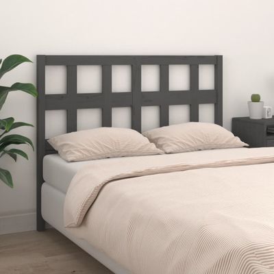vidaXL Čelo postele sivé 155,5x4x100 cm masívna borovica