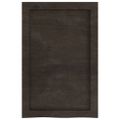 vidaXL Nástenná polica tmavohnedá 40x60x(2-6) cm ošetrený dubový masív