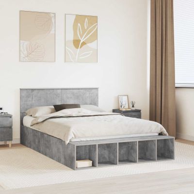 vidaXL Rám postele Betónová šedá 160 x 200 cm Kompozitné drevo