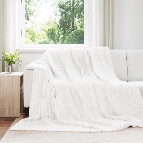 vidaXL Deka Biela 240 x 220 cm Flís