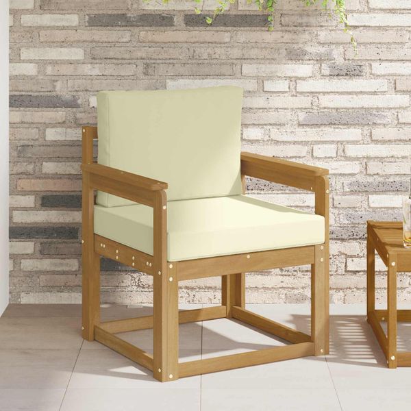 vidaXL 2 Kus Záhradná súprava gaučov Polyester Biela a krémová