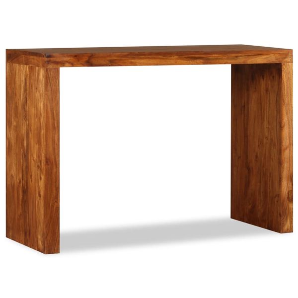 vidaXL Konzolový stolík, drevený masív s medovým náterom 110x40x76 cm