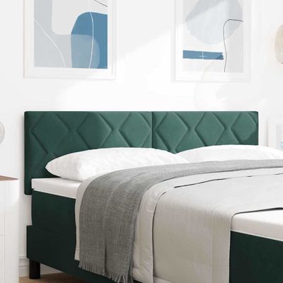 vidaXL LED hlavová doska Tmavozelená 160 cm Zamat
