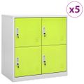 vidaXL Uzamykacie skrinky 5 ks bledosivé a zelené 90x45x92,5 cm oceľové