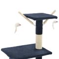 vidaXL Škrabadlo pre mačky so sisalovými stĺpikmi 138cm tmavomodré