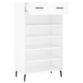 vidaXL Botník biely 60x35x105 cm kompozitné drevo